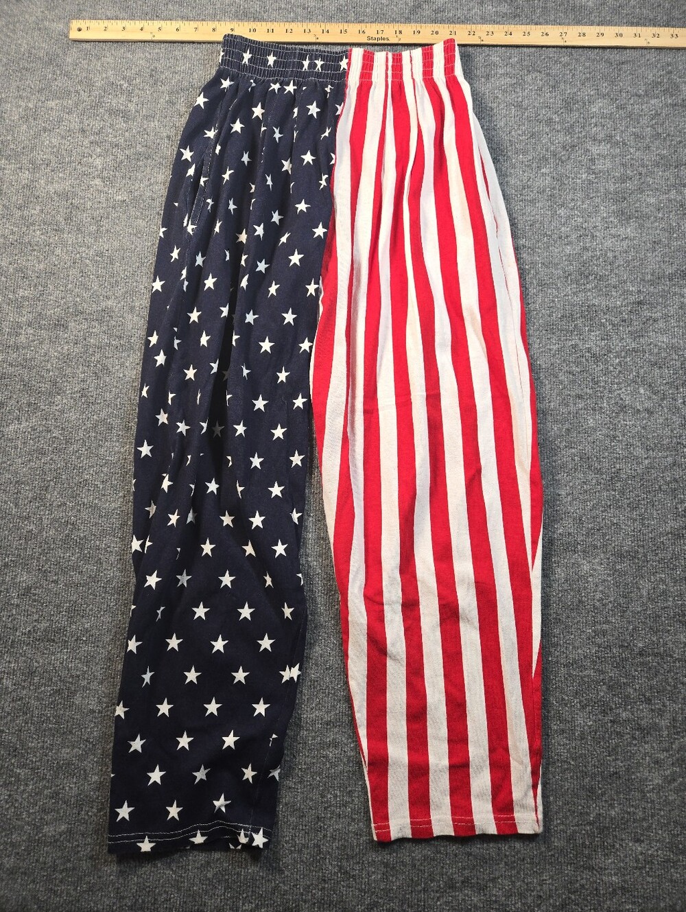 BEST FORM USA Flag Split Print Lounge Pants Stars & Stripes Sz M